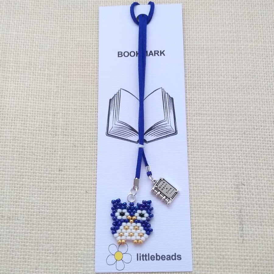 Blue Beaded Owl Bookmark