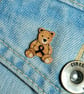 Skin Cancer Awareness Bear Pin, Handmade Black Ribbon Tiny Teddy Brooch - Image 3
