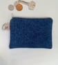 Coin purse in reclaimed embroidered cloth with Liberty trim and denim - Image 3