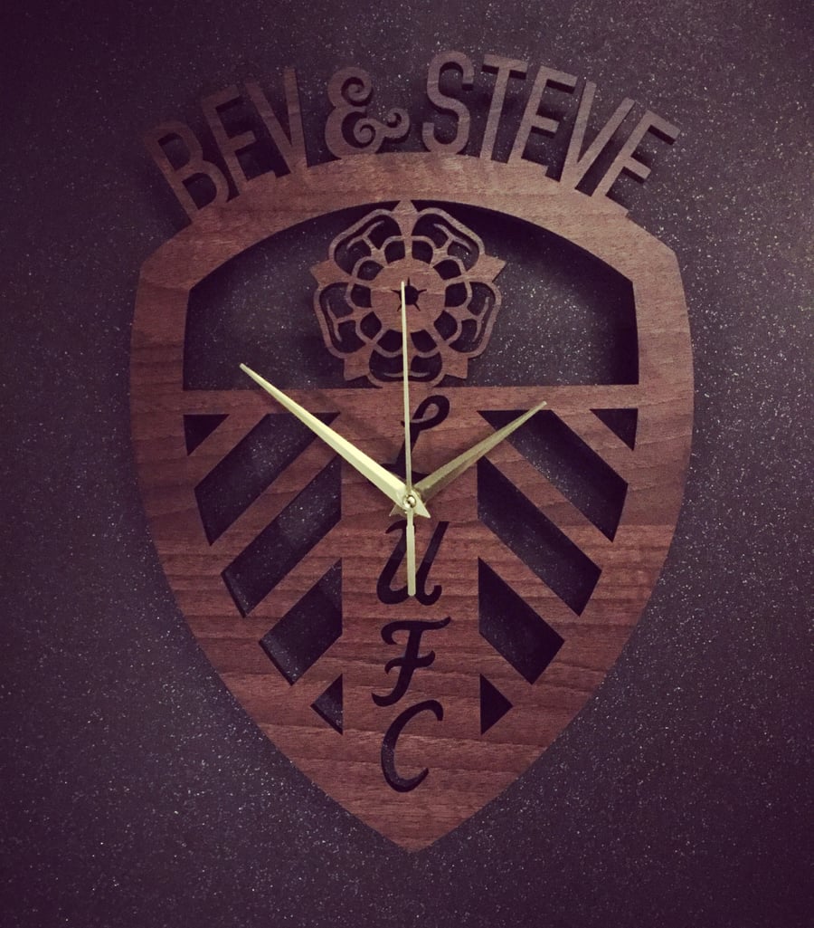 Personalised Leeds United Crest Badge Clock 