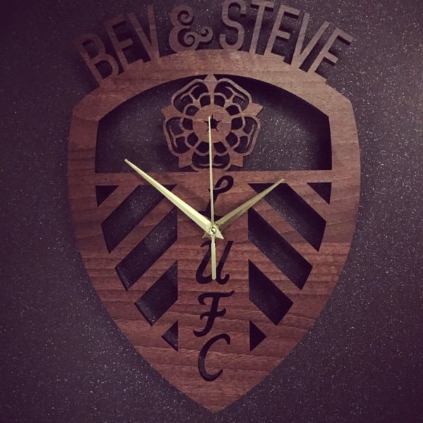 Personalised Leeds United Crest Badge Clock 