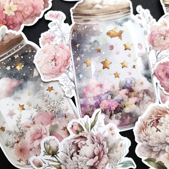 Capture your dreams mason jar ephemera, die cuts, embellishments, card toppers