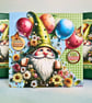 Birthday Wishes Card & Box - 3D Decoupage Keepsake Gnome Card, Let's Party - Image 1