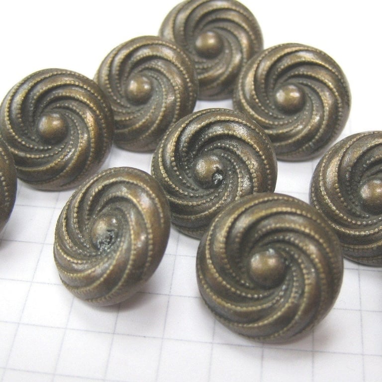 10 Medium Copper Swirl Buttons