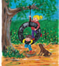 The Tire Swing original painting. Children at play - Image 1