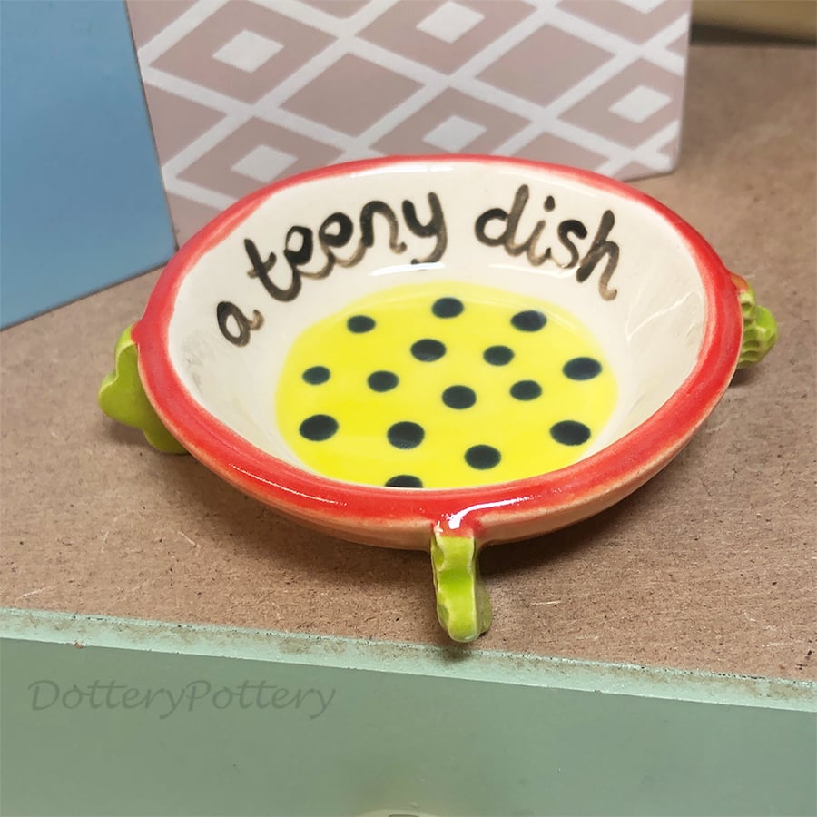 Teeny ceramic bowl trinket dish SALE 