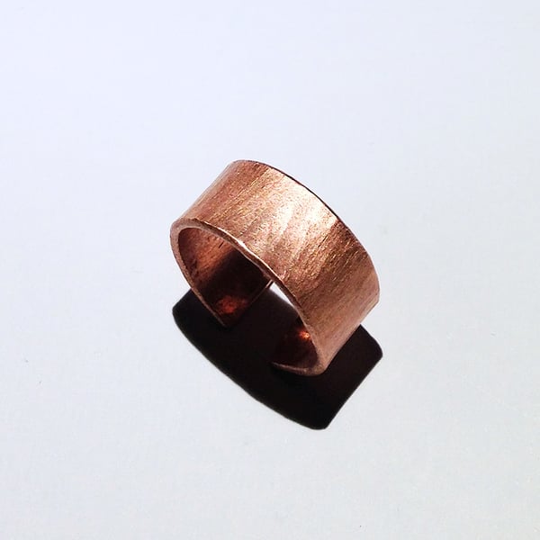 Textured Copper Open Ring Brushed Finish UK Size N (RGCUOPN1) - UK Free Post