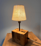 Reclaimed oak desk lamp