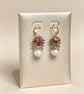 Romantic Pastel Gemstone Pearl Earrings - Image 2