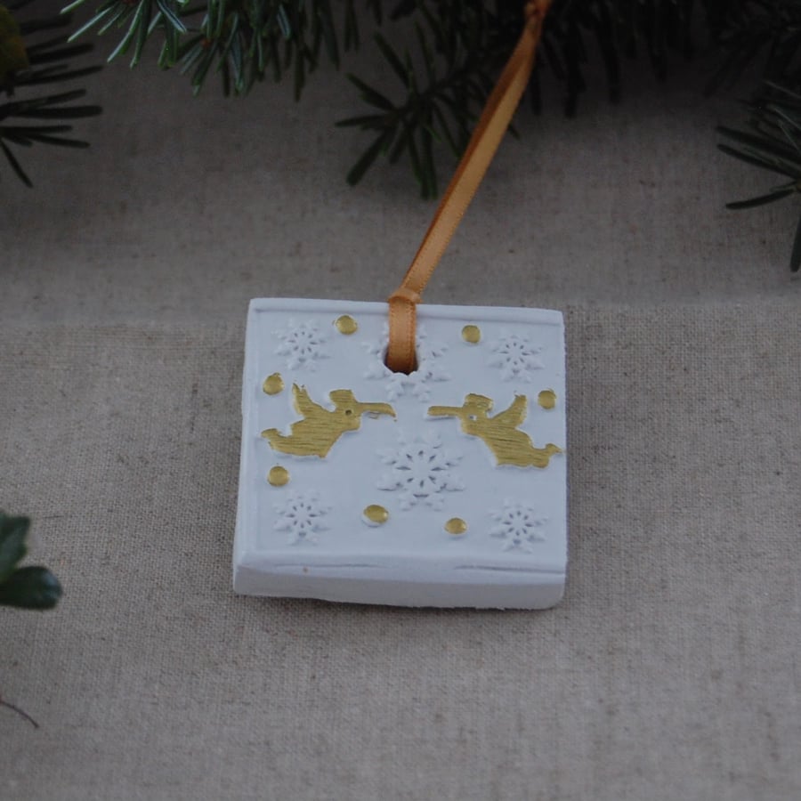 The Nativity White and Gold Christmas Tree Deco... Folksy