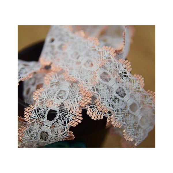 Peach eyelet knitting knit in lace 35mm x 2 metres