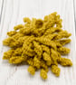 Hand knitted chrysanthemum brooch pin - ochre yellow