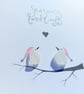 Sea Glass Lovebirds Christmas Card - Handmade Season's Tweetings Card  - Image 10