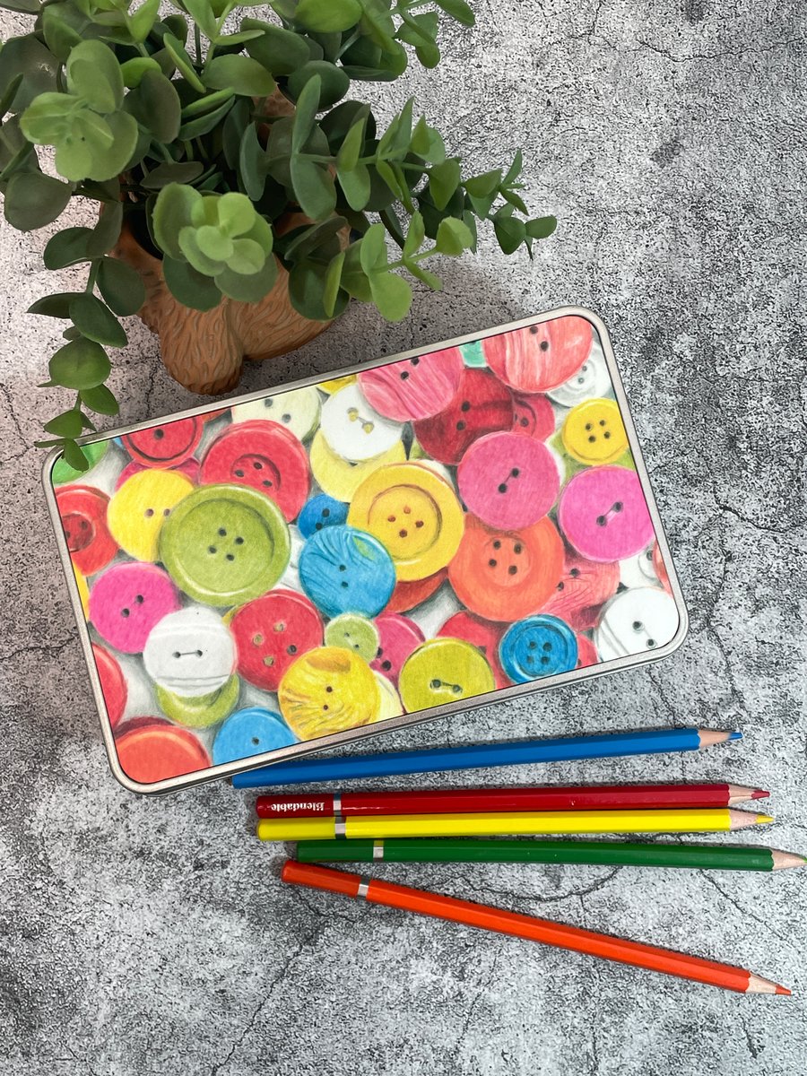 "Nana’s Button Box" Colourful Storage Tin