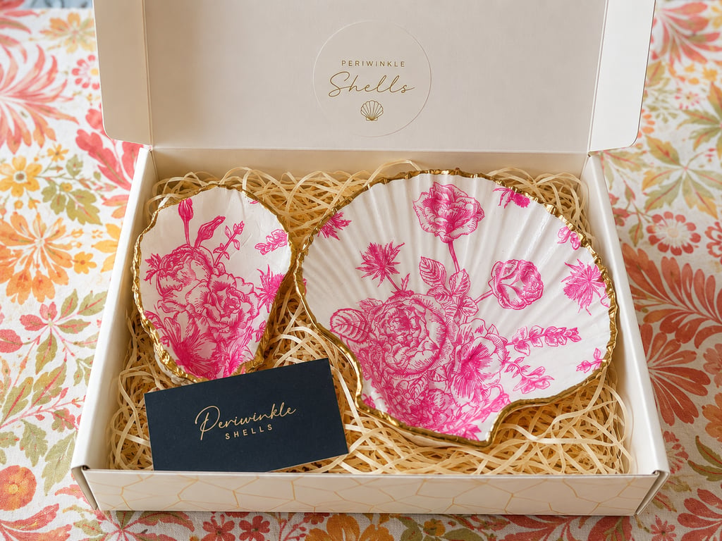 Pretty Pink Floral Trinket Dishes 