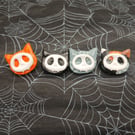 Cute Cat Skull Badges