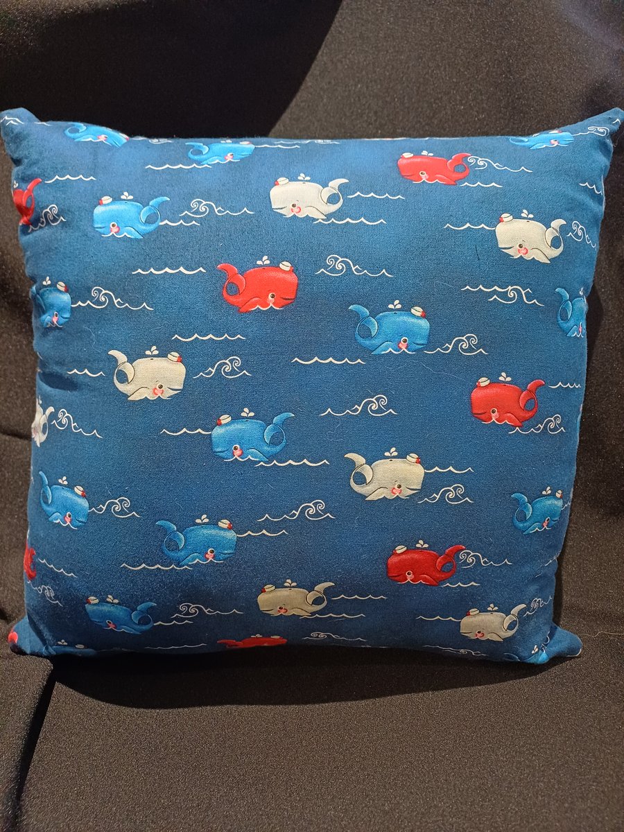Hand made whale themed cushion