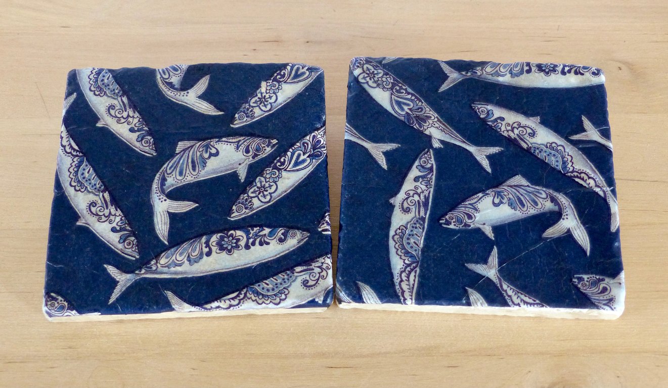 Marble 'Fish' Coasters
