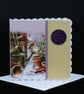 Robin on Watering Can Christmas Card - Image 1