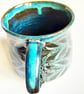 Mug - Large Hand Thrown Stoneware Ceramic Blue Glazed Mug  - Image 4