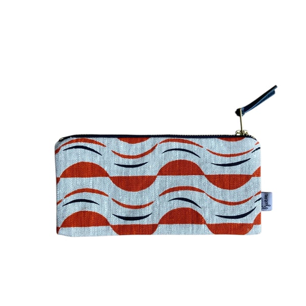 Hand screen printed pencil case - Maronti orange