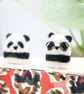 Woolly Panda Bear Bookmark - Needle Felt Felted Handmade Wool Book Accessory - Image 2