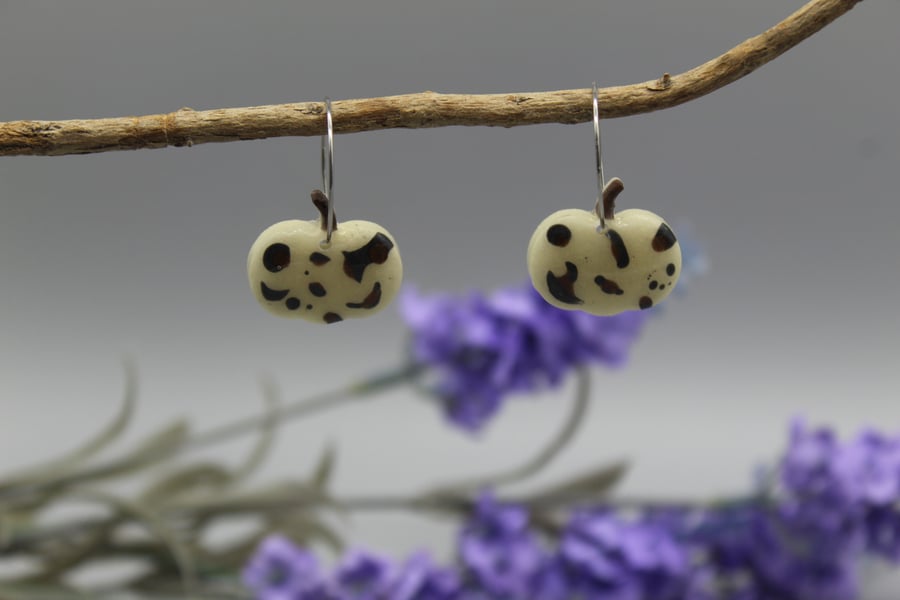 Leopard Print Pumpkin Earrings, Pumpkin Earrings, Secret Santa Gift, Xmas Gift