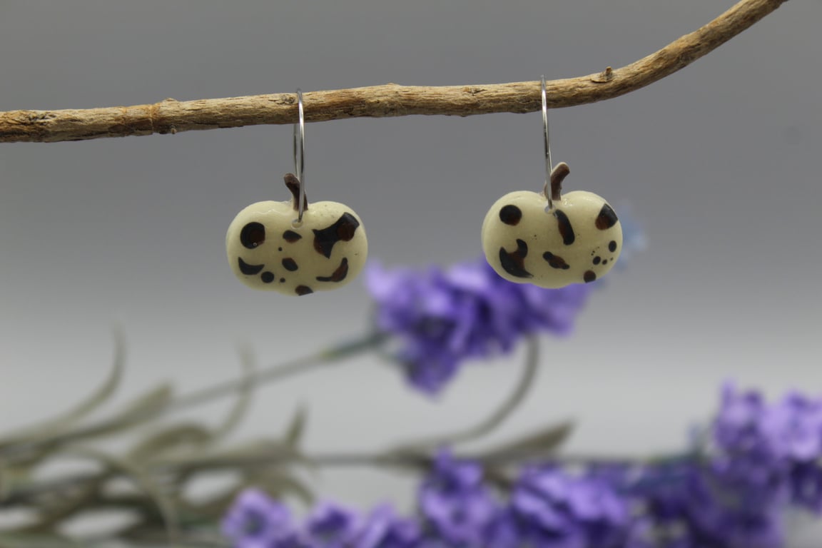 Leopard Print Pumpkin Earrings, Pumpkin Earrings, Secret Santa Gift, Xmas Gift