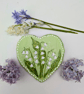 Lily of the valley hand-painted slate heart coaster  - Image 6