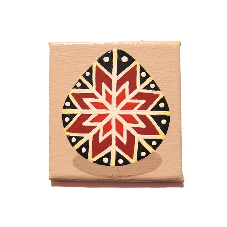 Fridge Magnet with Egg Design - original painted magnetic art, support Ukraine