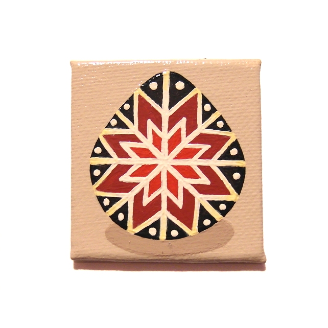 Fridge Magnet with Egg Design - original painted magnetic art, support Ukraine