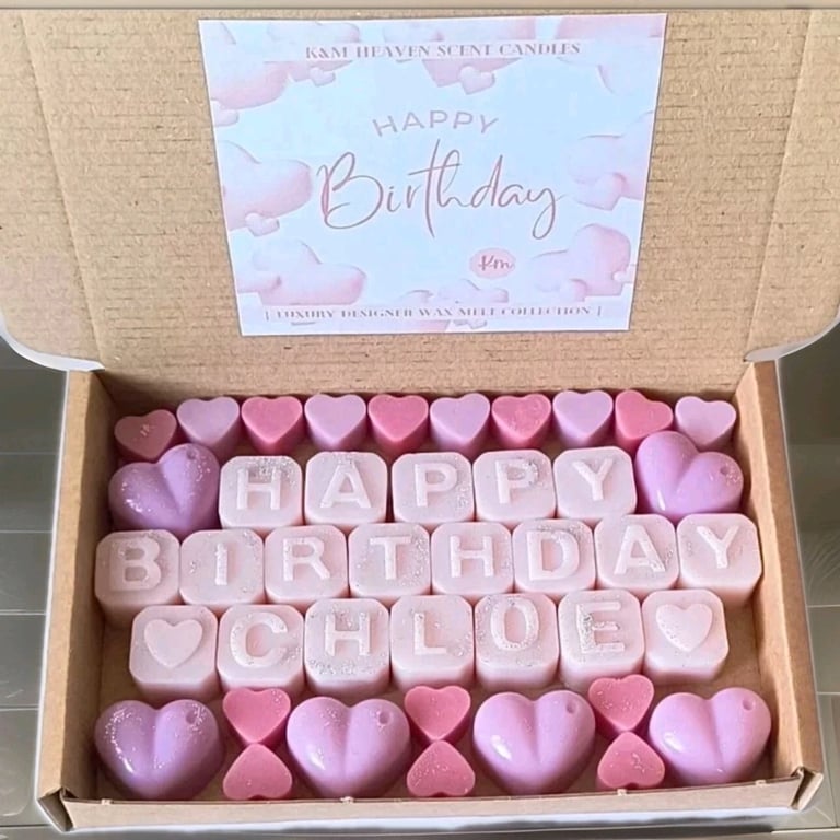 Personalised Happy Birthday Wax Melt Gift Set Handmade to Order