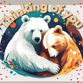 Thinking Of You Bears Greeting Card A5