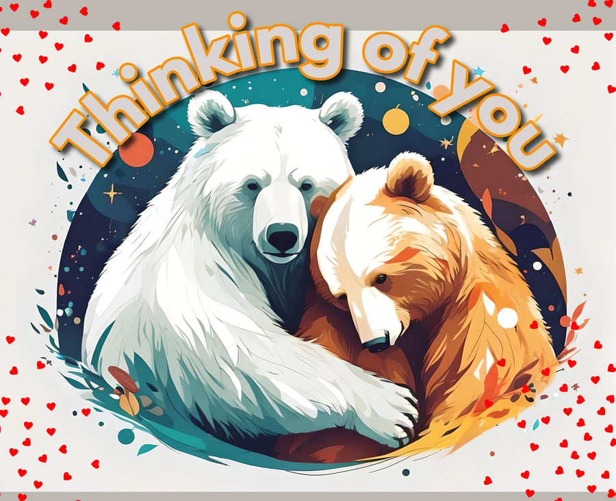 Thinking Of You Bears Greeting Card A5