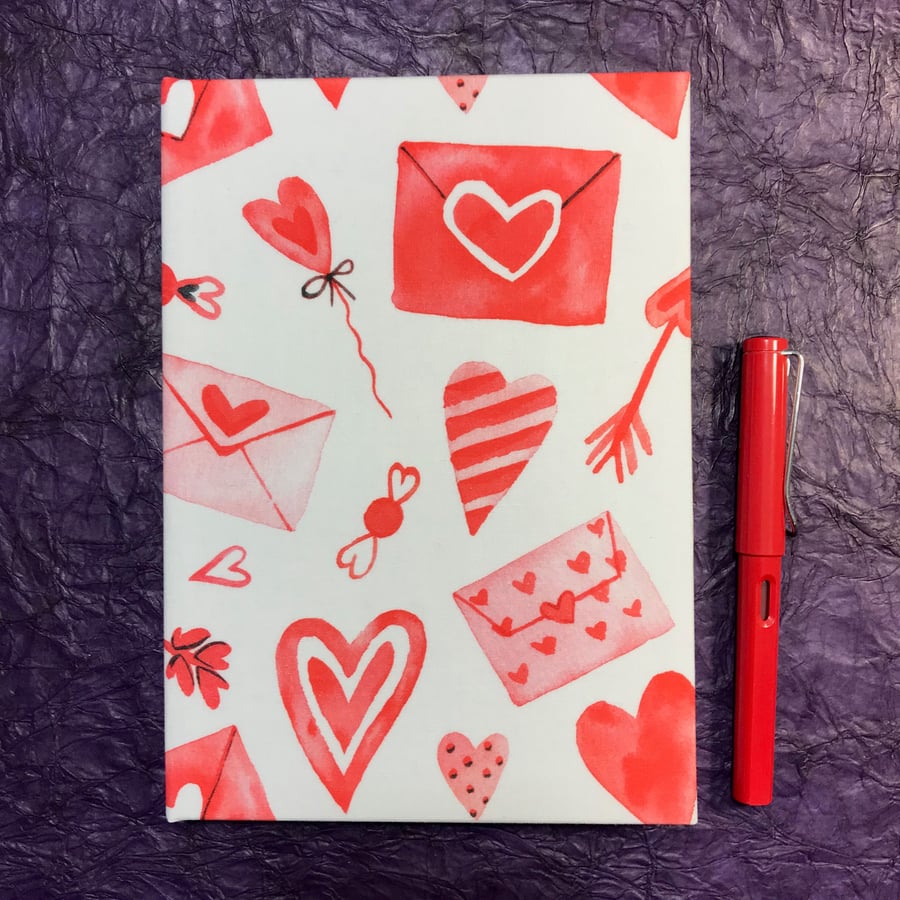 A5 Notebook with full cloth love letter cover