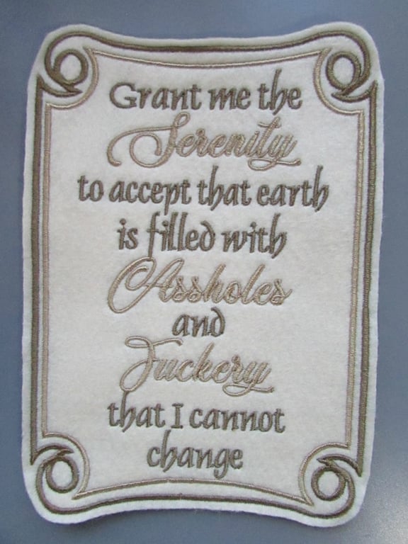 Scroll Quote Embroidered Sew on Applique Patch