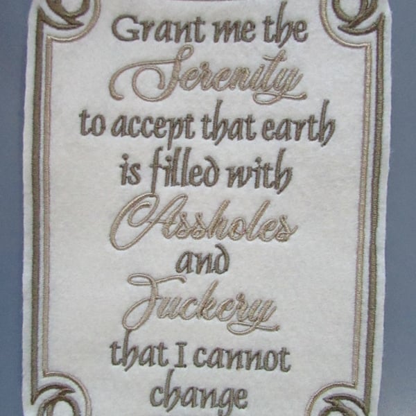 Scroll Quote Embroidered Sew on Applique Patch
