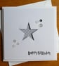 Happy Birthday Card - Dark Grey and White Polka Dot Star Aperture