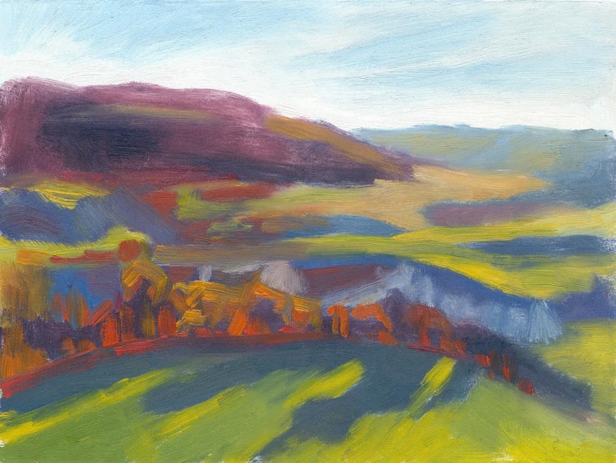 Original Landscape Painting in Oils: "Winter Mist, Sedbergh"