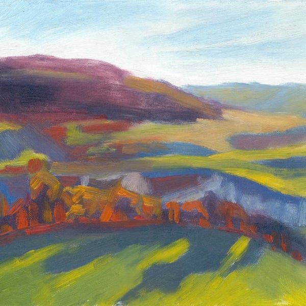 Original Landscape Painting in Oils: "Winter Mist, Sedbergh"