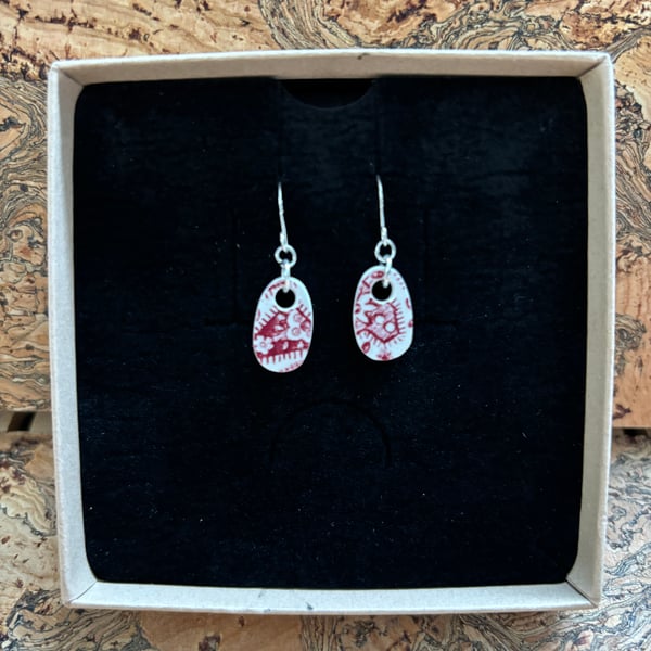 Handmade Ceramic Earrings One of a Kind Sterling Silver Eco Friendly Gifts