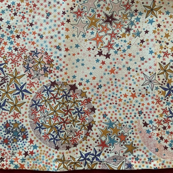 Handmade Liberty Handkerchief, star design (Adelajda) Pocket Square or Hankie