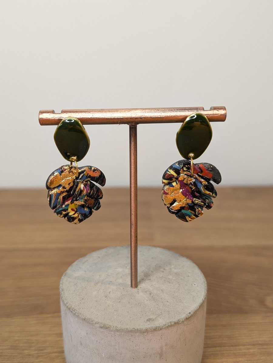 Summer bloom scrap monstera dangles 1