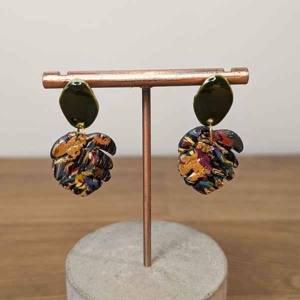 Summer bloom scrap monstera dangles 1