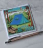Birthday Blue Tent Forest Camping Life's A Pitch 3D Luxury Handmade Cards - Image 4