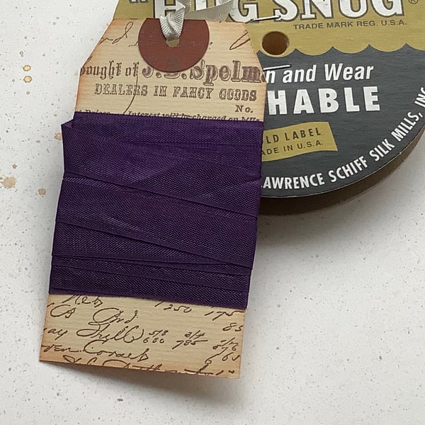 VINTAGE style  ribbon  ( silky seam binding) ;Regal Purple '4yds  ....