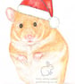 Daisy the Hamster - Christmas Hat Card - Image 1