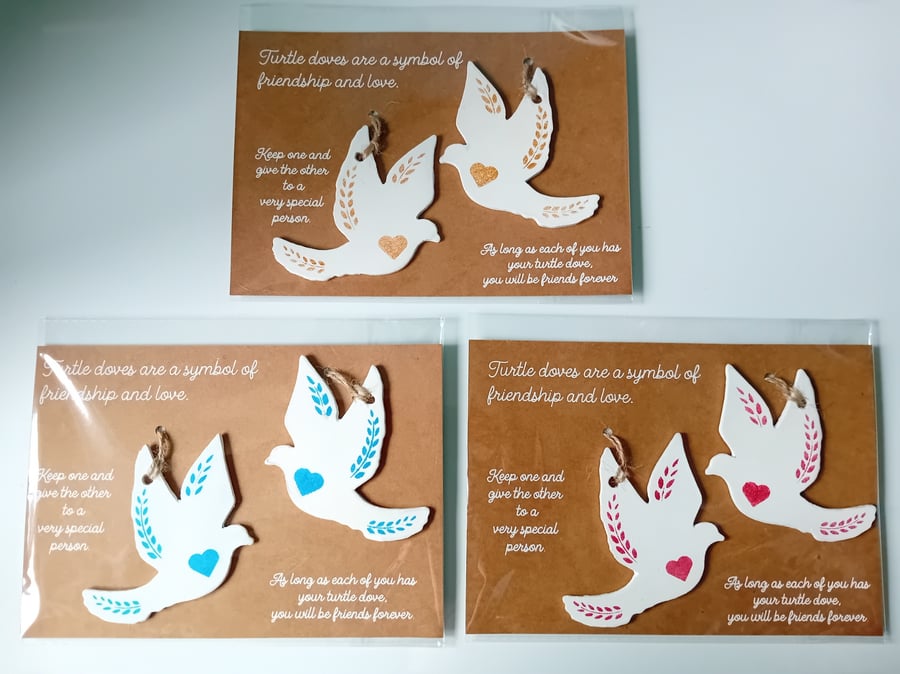 Friendship Doves. One for you and one for your friend. Pack of pair.