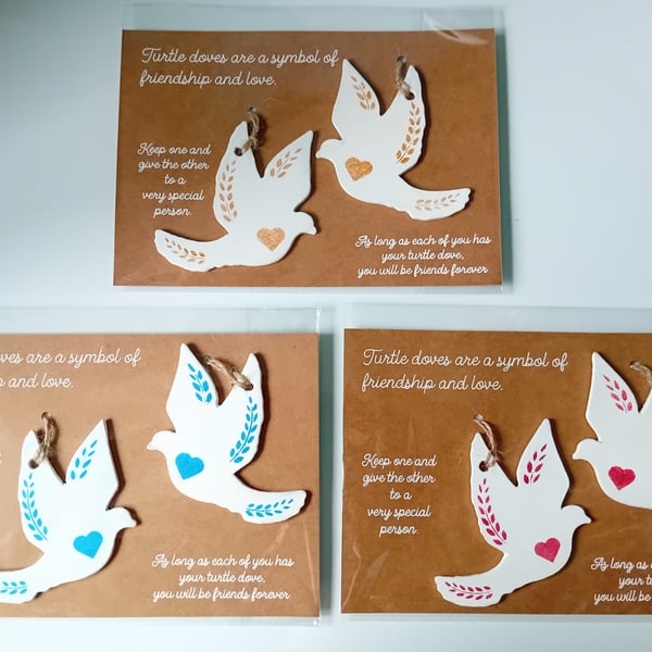 Friendship Doves. One for you and one for your friend. Pack of pair.