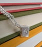 Silver Book Necklace - Personalised Sterling Silver Book Pendant - Handmade  - Image 2